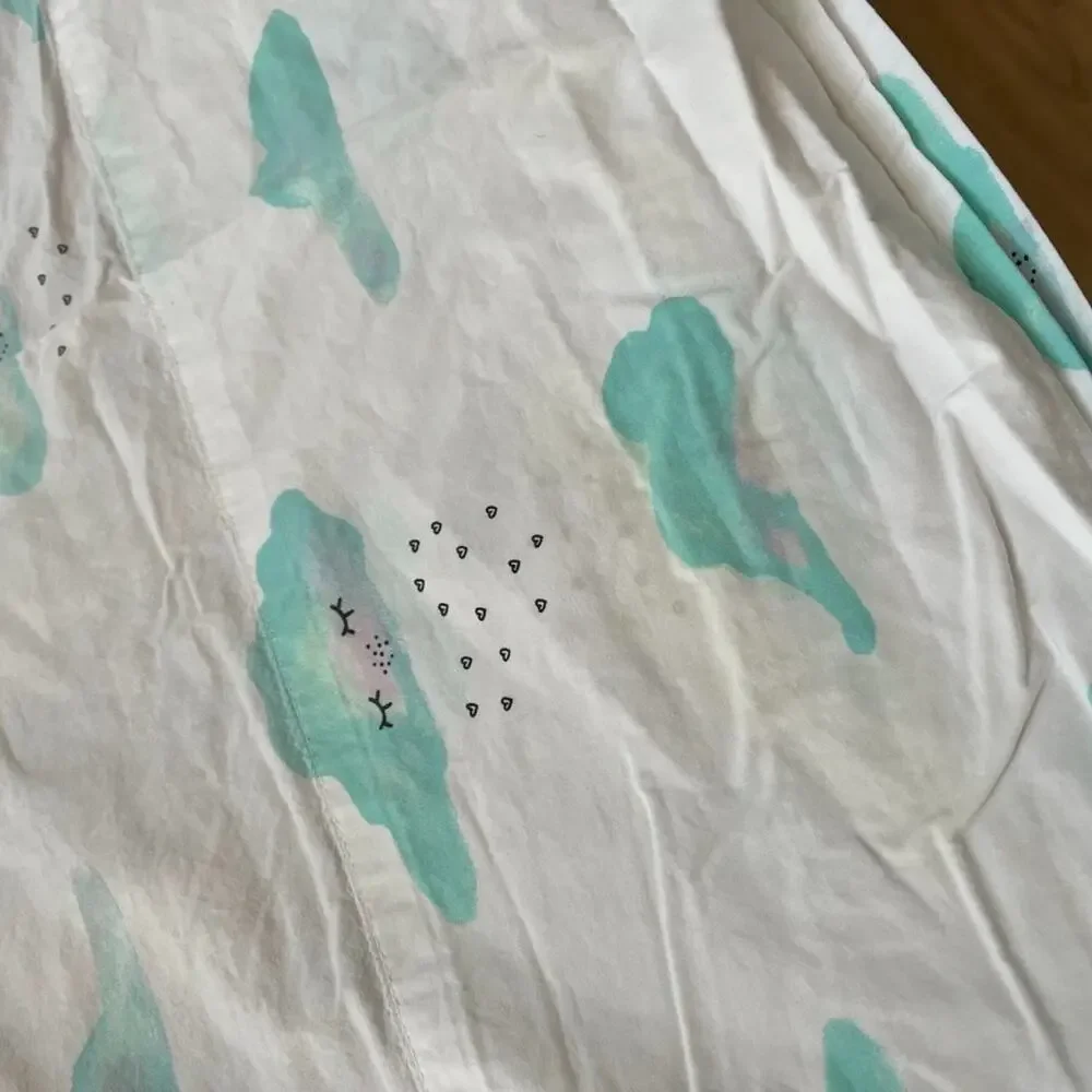 Crate & Kids Organic Cotton Twin Size Sheet Set Watercolor Cloud